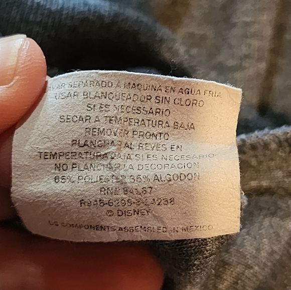 Disney Mickey Mouse Rhinestone Sweatshirt Blue Off Shoulder Pullover Tee - Picture 7 of 7